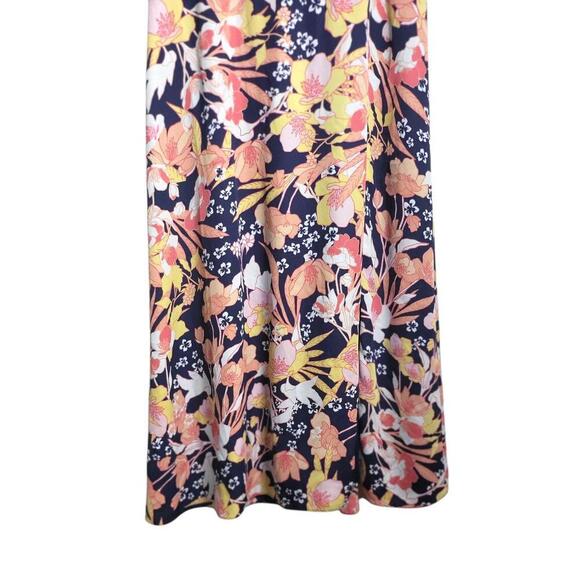 Julia Jordan Dress Womens Size 10 Pink Blue Floral Print Short Sleeve VNeck Midi - Picture 7 of 11